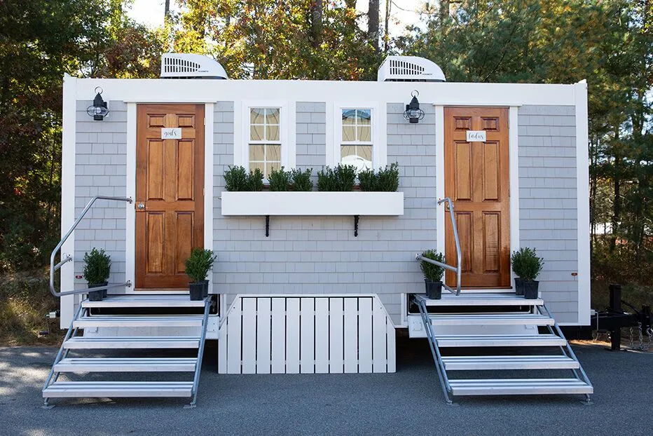 Wedding restroom units discretely staged at a venue in Danbury, Connecticut